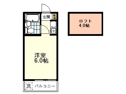 フラワーハイツ国立(ワンルーム/1階)の間取り写真