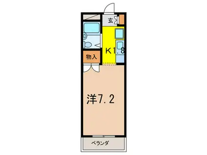フォルテ宝塚(1K/1階)の間取り写真