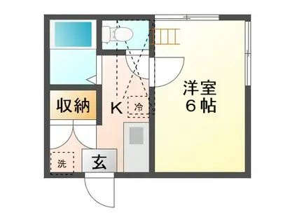 シュトワ手形(1K/2階)の間取り写真