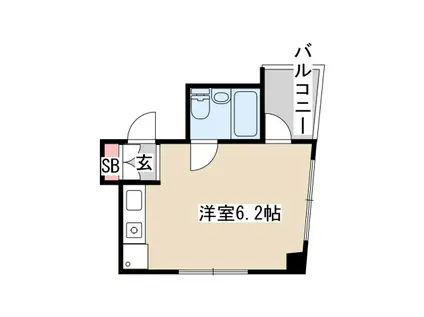 カサ春日野道(ワンルーム/2階)の間取り写真