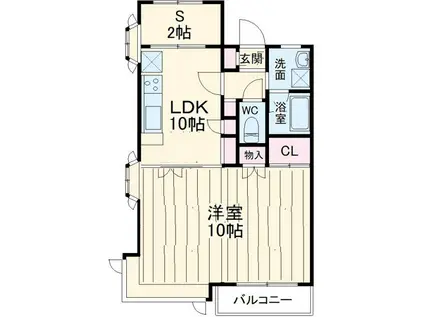 プレステージ90(1LDK/3階)の間取り写真