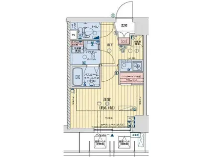 レオンヴァリエ天王寺北(1K/3階)の間取り写真