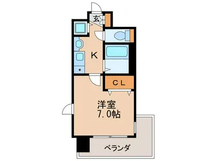 プレサンス桜通アベニュー(1K/2階)の間取り写真