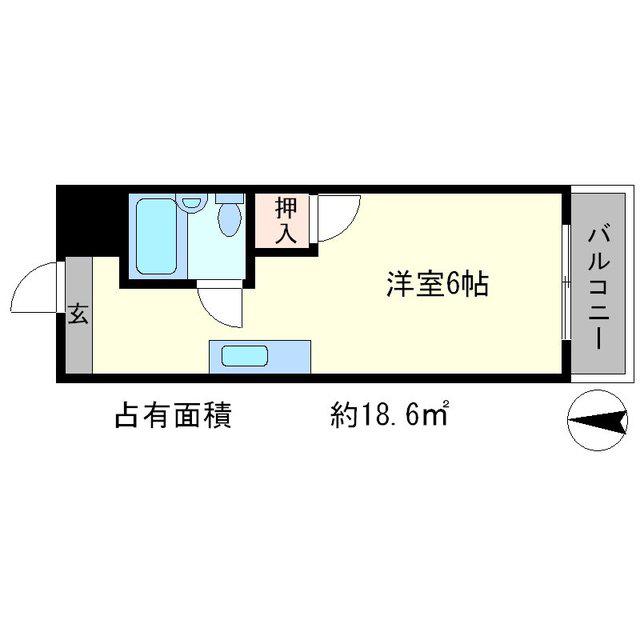 コルザ河村(1K/3階)の間取り写真
