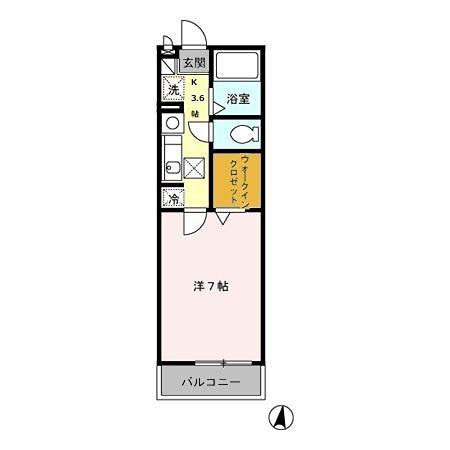 T・オイコス(1K/2階)の間取り写真