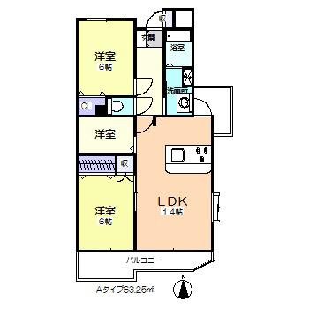 パークテラス・広袴(2LDK/3階)の間取り写真