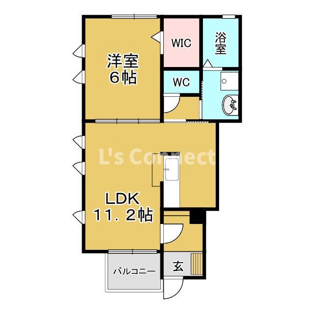 WISH南光台(1LDK/1階)の間取り写真