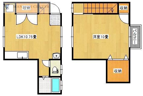 コーポ塚本(1LDK/1階)の間取り写真