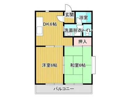 コルマール(2DK/1階)の間取り写真