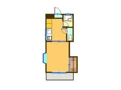 エステート鎌田II(1K/4階)の間取り写真