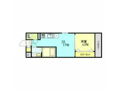 トレステーラルーメ吉富(1DK/2階)の間取り写真