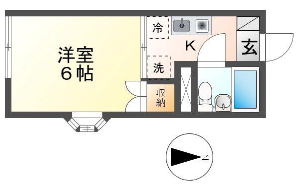 ファミーユ国分寺(1K/2階)の間取り写真