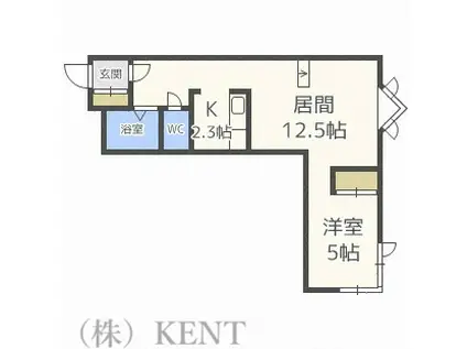 アーブ円山(1LDK/2階)の間取り写真