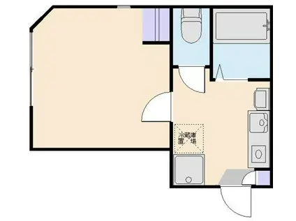 ノイエスハウス本牧(1K/2階)の間取り写真