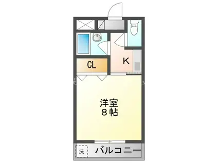 グリーンゲイブルスII(1K/7階)の間取り写真