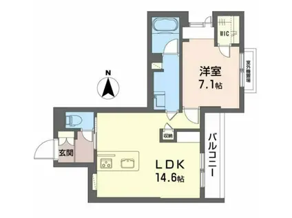 シャーメゾンサイビータ(1LDK/2階)の間取り写真