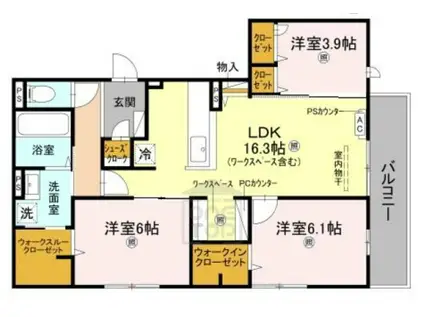 CASA. FILANTE Ⅴ(3LDK/3階)の間取り写真