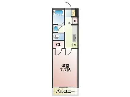 パレイシャル生駒III(1K/5階)の間取り写真