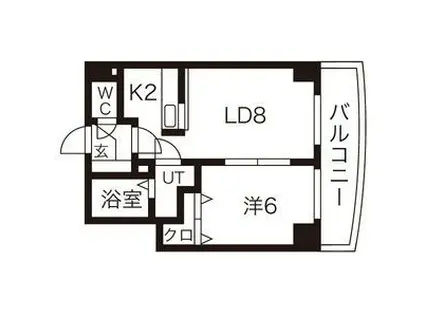 EFII(1LDK/7階)の間取り写真