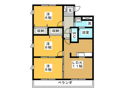 コラル・リーフ21(3LDK/5階)の間取り写真