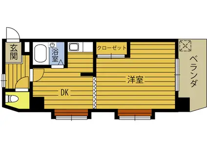 ラトゥール金池(1DK/5階)の間取り写真