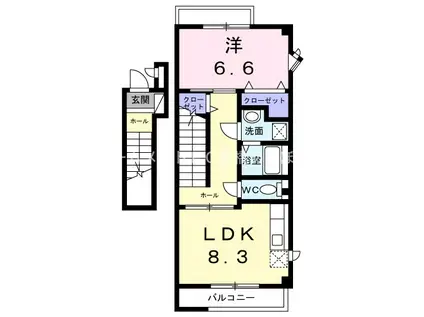 ハイステージKMM(1LDK/2階)の間取り写真