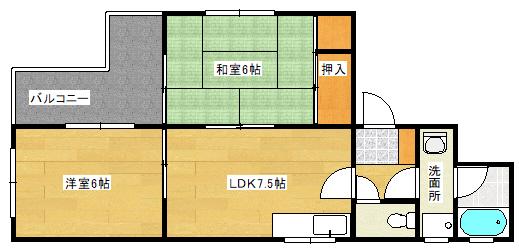 杉本ビル(2DK/4階)の間取り写真
