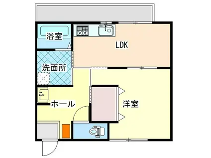 アカツキマンション(1LDK/3階)の間取り写真