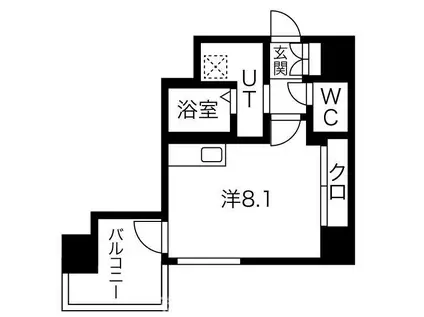 PLATZ TACHIBANA(ワンルーム/7階)の間取り写真