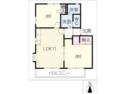 フォーベルハイム(2LDK/1階)の間取り写真