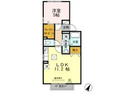 グランシャリオIII(1LDK/1階)の間取り写真