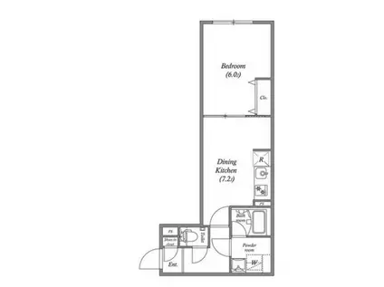 LEGALAND神楽坂 リーガランド神楽坂(1DK/2階)の間取り写真