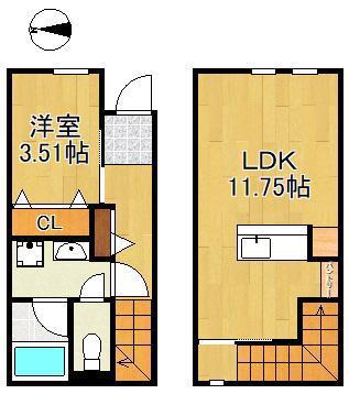 グラン若園(1LDK/1階)の間取り写真