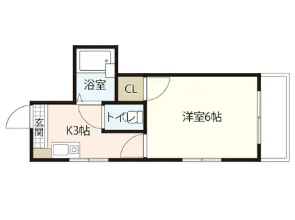 ロイヤルメゾン古江(1K/1階)の間取り写真