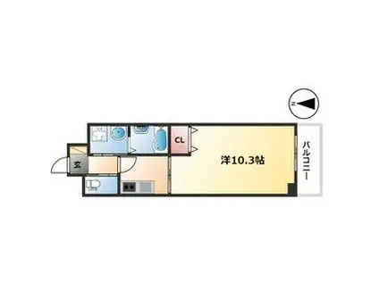 ドゥナーレ畑江通(1K/9階)の間取り写真