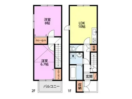 ヴィバルディA棟(2LDK/1階)の間取り写真