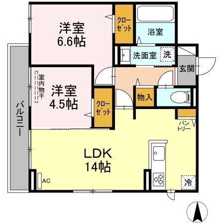 ATLAS(2LDK/3階)の間取り写真