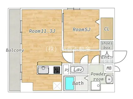 フォーエス紺屋今町(1LDK/10階)の間取り写真