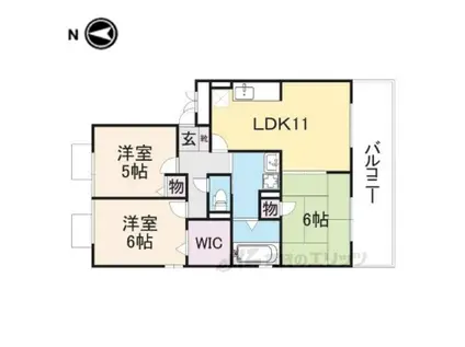 ソシアA棟B棟(3LDK/3階)の間取り写真