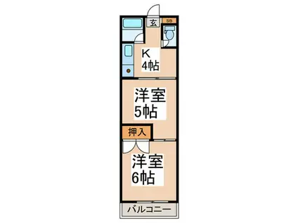 クレールコート落合(2K/3階)の間取り写真