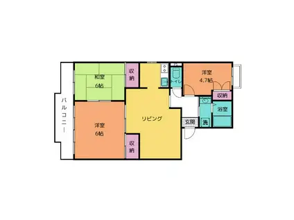 ルマ・インダ(3LDK/3階)の間取り写真
