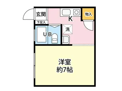 ハイツリベルテ(1K/2階)の間取り写真