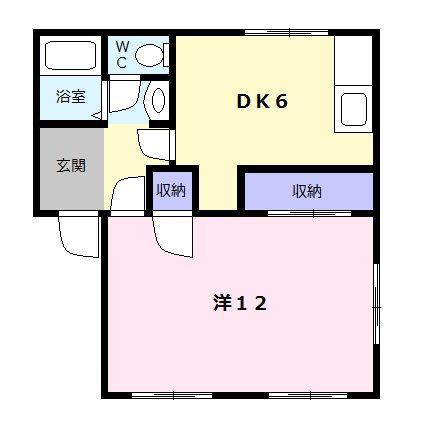 パレス友(1DK/1階)の間取り写真