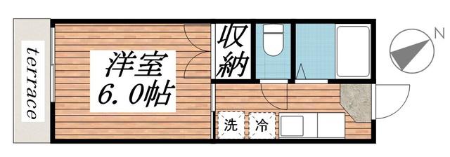 コスギハイツI(1K/1階)の間取り写真