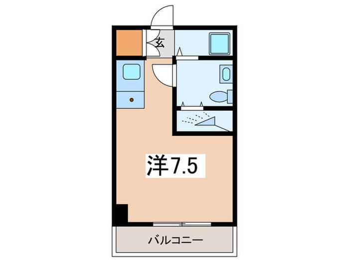 ベルメゾン町田(ワンルーム/2階)の間取り写真