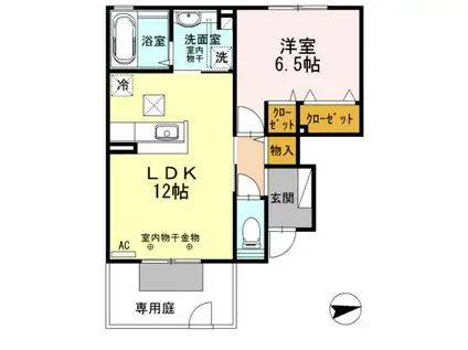 クレスポワール(1LDK/1階)の間取り写真