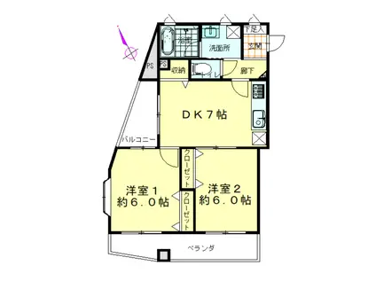 PINENUT2(2DK/2階)の間取り写真