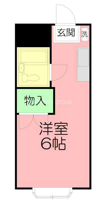 ゆりかごハイツ(ワンルーム/3階)の間取り写真