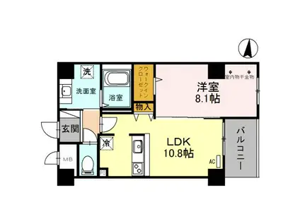 A-レジデンス金沢(1LDK/3階)の間取り写真