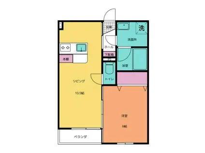 SUI北鎌倉(1LDK/2階)の間取り写真